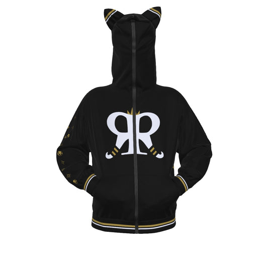 Raccoon Couture Scuba Full Zip Hoodie with Hood Ears