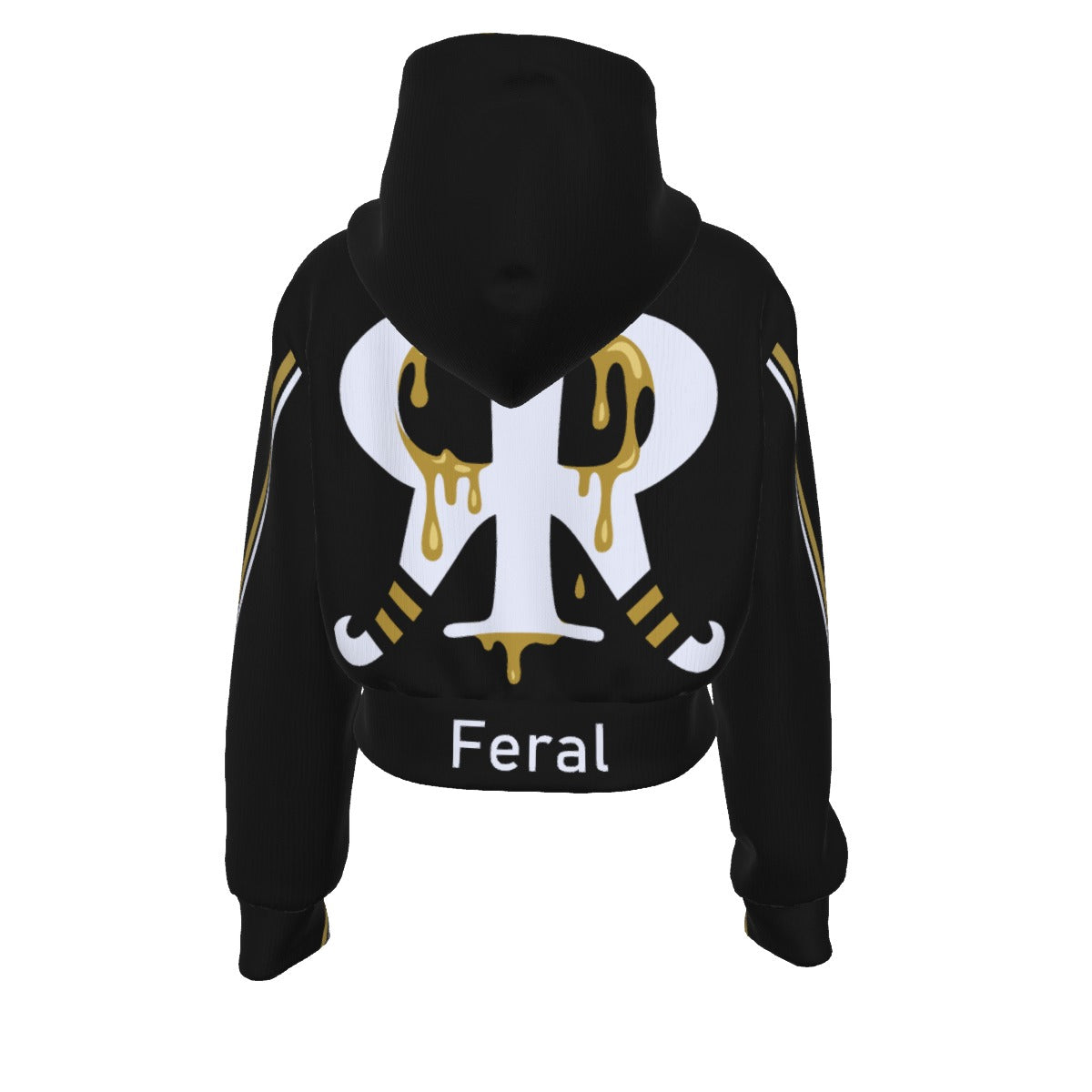 Women's Raccoon Bandit Crop Top Hoodie With Zipper Closure