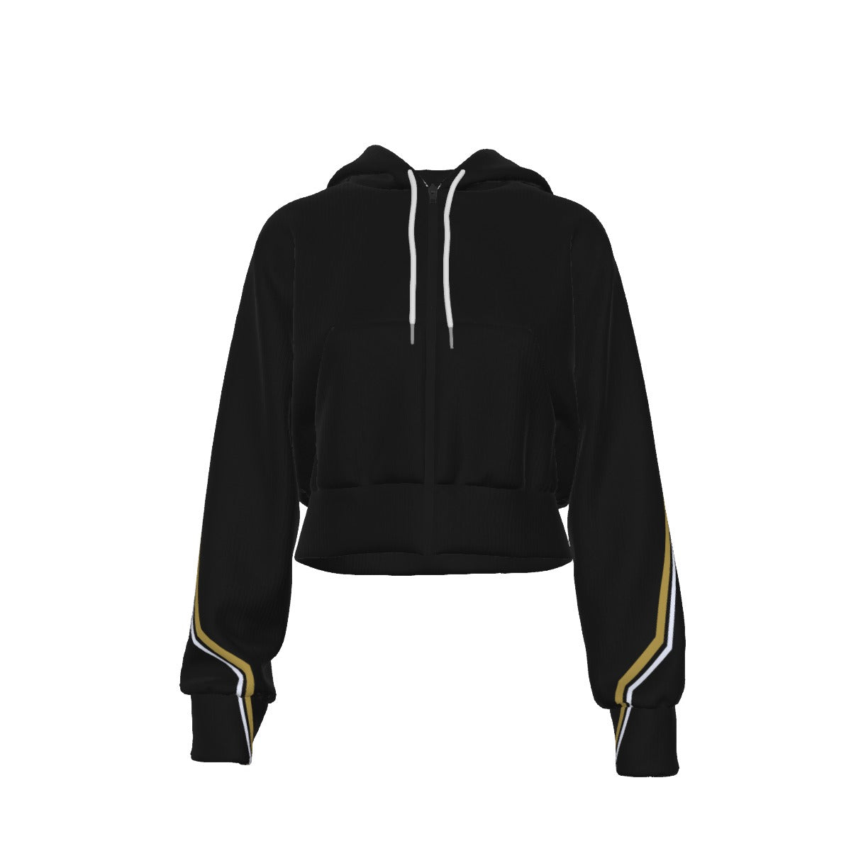 Women's Raccoon Bandit Crop Top Hoodie With Zipper Closure