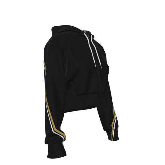 Women's Raccoon Bandit Crop Top Hoodie With Zipper Closure